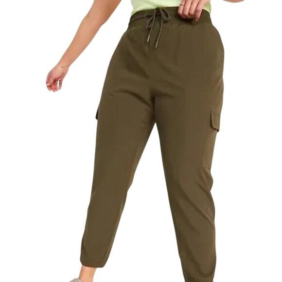 Old Navy StretchTech Green Cargo High Waist Joggers - Picture 4 of 9